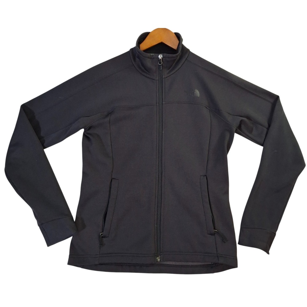 The North Face 200 Cinder Jacket Womens Small Black Full Zip Stretch Fleece